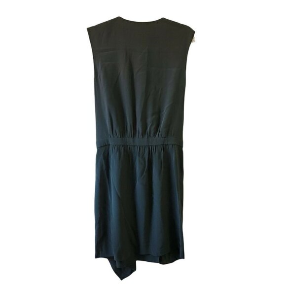 Tibi Dress 2 Dark Green Silk Wrap‎ Cap Sleeve Crepe Pockets Knee-length  Party - Picture 2 of 12